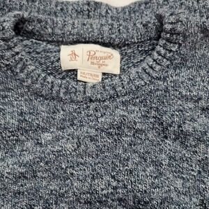 Original Penguin Men's Heathered Gray Crewneck Sweater